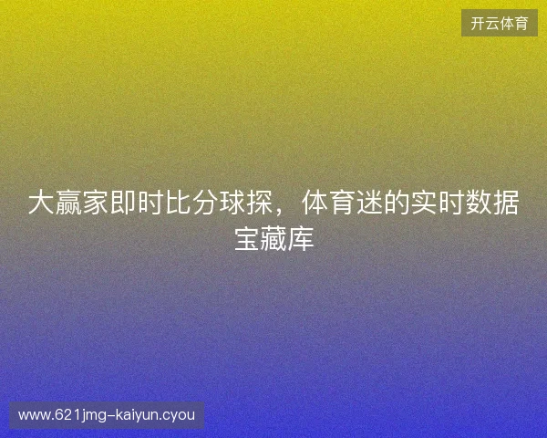 大赢家即时比分球探，体育迷的实时数据宝藏库
